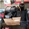 Image 1 : BOX OF ASSORTED LOST PROPERTY ELECTRONICS, VIDEO CAMERA, AND CANADIAN CLUB BOTTLE