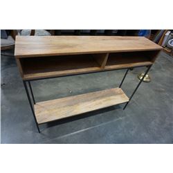 METAL AND WOOD HALL TABLE