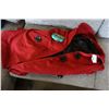 Image 1 : RED WOMENS DESIGNER COAT SIZE SMALL AND "CK" DESIGNER BELT