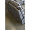 Image 14 : NEW MODERN GREY STITCHED PALOMINO FABRIC 3 PIECE SECTIONAL SOFA, WITH 3 POWER RECLINERS, 2 CONSOLES,