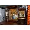 Image 3 : 2 PC ANTIQUE 6 DRAWER BUFFET AND MIRRORED HUTCH