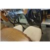 Image 3 : FRENCH PROVINCIAL WALNUT DINING TABLE W/ 5 BLACK CHAIRS AND 2 LEAFS