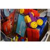 Image 5 : LOT OF TOYS, MEGA BLOCKS, PIXAR CARS SET, WOODEN BABYS BEAD AND ACTIVITY EDUCATIONAL TOY