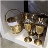 Image 1 : BRASS ICE BUCKET AND GOBLETS