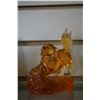 Image 2 : VINTAGE GLASS AND RED CAST CHINESE FIGURES
