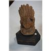 Image 2 : WOODEN LIDDED CARVING DISH AND CHIEF CARVED BUST