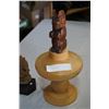 Image 3 : WOODEN LIDDED CARVING DISH AND CHIEF CARVED BUST