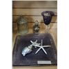 Image 1 : PURPLE GLASS CENTER BOWL AND ACCESSORIES