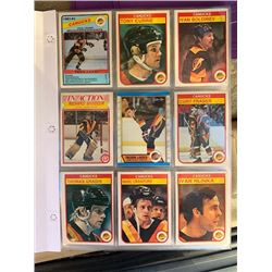 BINDER OF VINTAGE VANCOUVER CANUCKS PLAYER HOCKEY CARDS, MINT