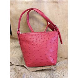 Red Ostrich Leather Handbag