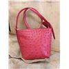 Image 1 : Red Ostrich Leather Handbag