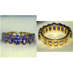 Natural Tanzanite & Solid Gold Ring