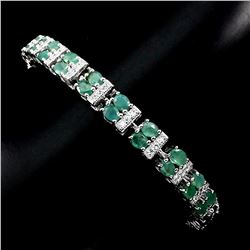 Natural 4x3mm Top Rich Green Emerald Bracelet