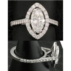 Diamond F/I 1.12 carats & Solid Gold Ring -EGL