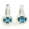 Image 1 : Natural London Blue Topaz 26 Carats Earrings