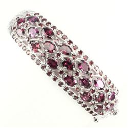 Natural Raspberry Pink Rhodolite  Garnet Bangle