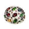 Image 1 : Natural Sapphire Emerald &  Rhodolite Garnet Ring