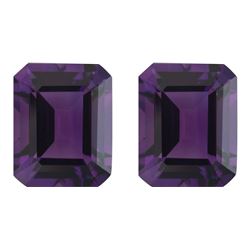 Natural Emerald Cut Amethyst Pair 20.01 Carats - VVS