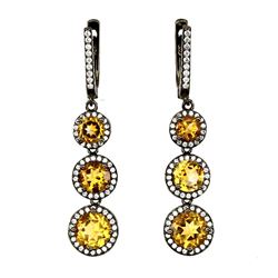 Natural Rich Yellow Citrine Earrings