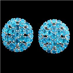 Natural Paraiba Blue Apatite 54 Cts Earrings