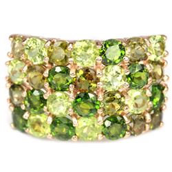 NATURAL CHROME DIOPSIDE TOURMALINE & PERIDOT Ring