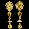 NATURAL ORANGISH YELLOW CITRINE 40x15 mm Earrings