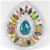 Image 1 : Natural LONDON BLUE TOPAZ TOURMALINE Ring