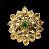 Image 1 : Natural  Oval Citrine 6x4 mm Chrome Diopside Ring