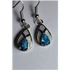 Image 1 : Natural London Blue Topaz & Opal Earrings