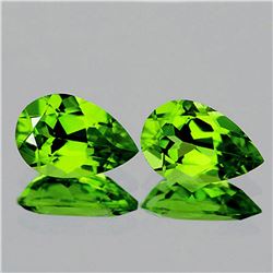 Natural Top Green Peridot Pair 12x8 MM {Flawless-VVS1}