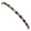 Image 1 : Natural Rhodolite Garnet & Chrome Diopside Bracelet
