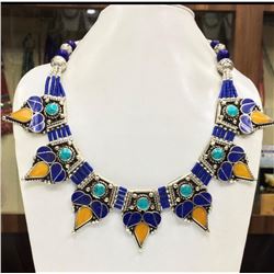 Tibet Hand Made Turquoise & Lapis Lazuli Necklace