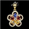 Image 1 : Natural Oval 5x3mm Sapphire Pendant