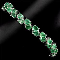 Natural Oval 5x3mm Top Rich Green Emerald Bracelet