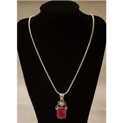 OUTSTANDING 9 CT RUBY PENDANT.