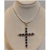 Image 1 : BEAUTIFUL 10.75 NATURAL BLUE SAPPHIRE CROSS PENDANT