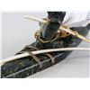 Image 6 : Inuit Stone Carved Man in Kayak Signed Ricky Jaw