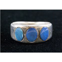 Old European Sterling Silver Opal Ring