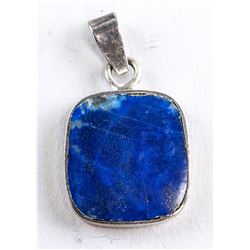 Chinese Sterling Silver Lapis Pendant