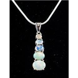 Chinese Opal Pendant Necklace