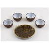Image 1 : Chinese Zisha Tea Cups and Bronze Cloisonne Plate