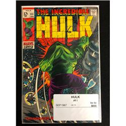 THE INCREDIBLE HULK #111 (MARVEL COMICS) 1967