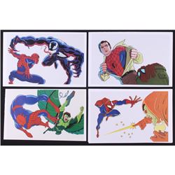 Lot of (4)  Spider-Man  Marvel 6.5x10 Serigraph Animation Cels