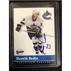 HENRIK SEDIN SIGNED UPPER DECK VINTAGE HOCKEY CARD