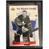 Image 1 : JOHNNY BOWER SIGNED UPPER DECK CHECKLIST '67 LEAFS HOCKEY CARD