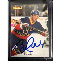 BRETT HULL SIGNED IMPACT SKYBOX HOCKEY CARD