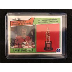 LANNY McDONALD SIGNED 1982-83 O-PEE-CHEE MASTERTON TROPHY HOCKEY CARD