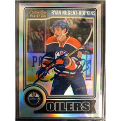 RYAN NUGENT-HOPKINS SIGNED O-PEE-CHEE PLATINUM HOCKEY CARD