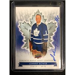 JOHNNY BOWER SIGNED UPPER DECK MAPLE LEAFS CENTENNIAL HOCKEY CARD