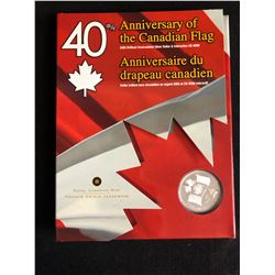 2005 Brilliant Uncirculated Silver Dollar & Interactive CD-ROM  40th Anniversary Of Canadian Flag 